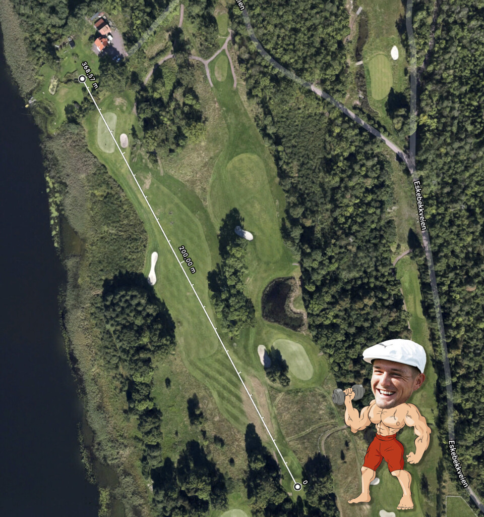 Slik ville DeChambeaus monsterdrive sett ut på norske golfbaner!