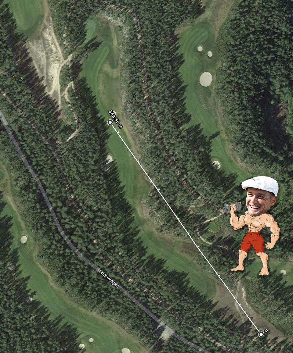 Slik ville DeChambeaus monsterdrive sett ut på norske golfbaner!