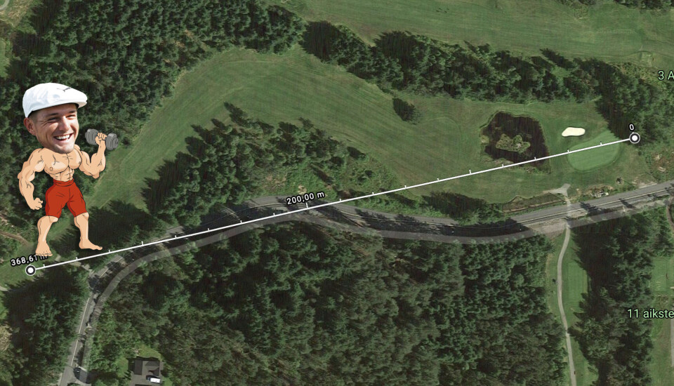 Slik ville DeChambeaus monsterdrive sett ut på norske golfbaner!