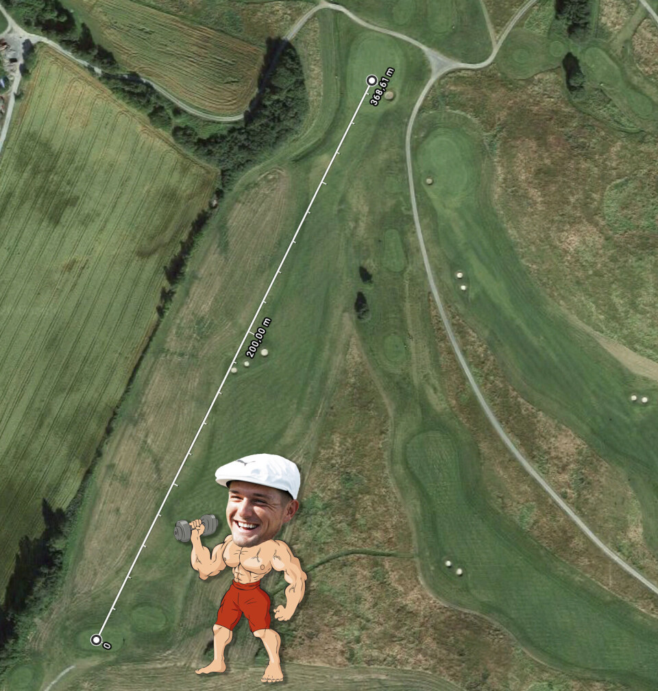 Slik ville DeChambeaus monsterdrive sett ut på norske golfbaner!