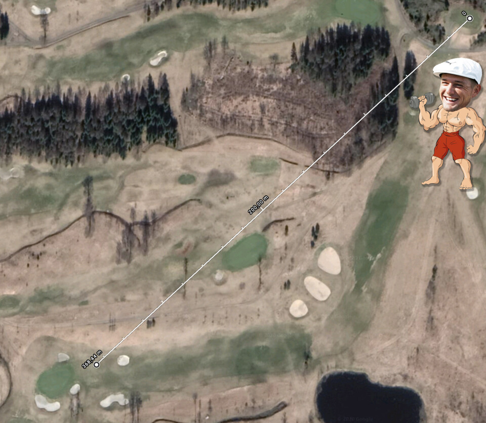 Slik ville DeChambeaus monsterdrive sett ut på norske golfbaner!