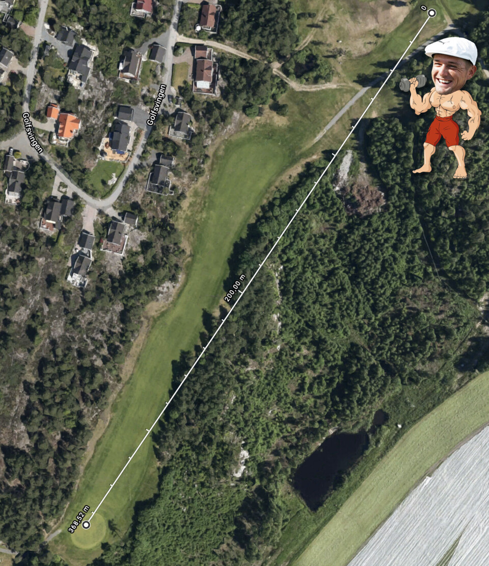 Slik ville DeChambeaus monsterdrive sett ut på norske golfbaner!