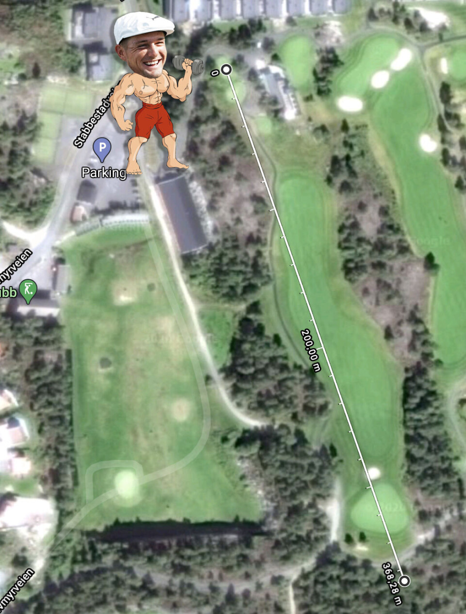Slik ville DeChambeaus monsterdrive sett ut på norske golfbaner!