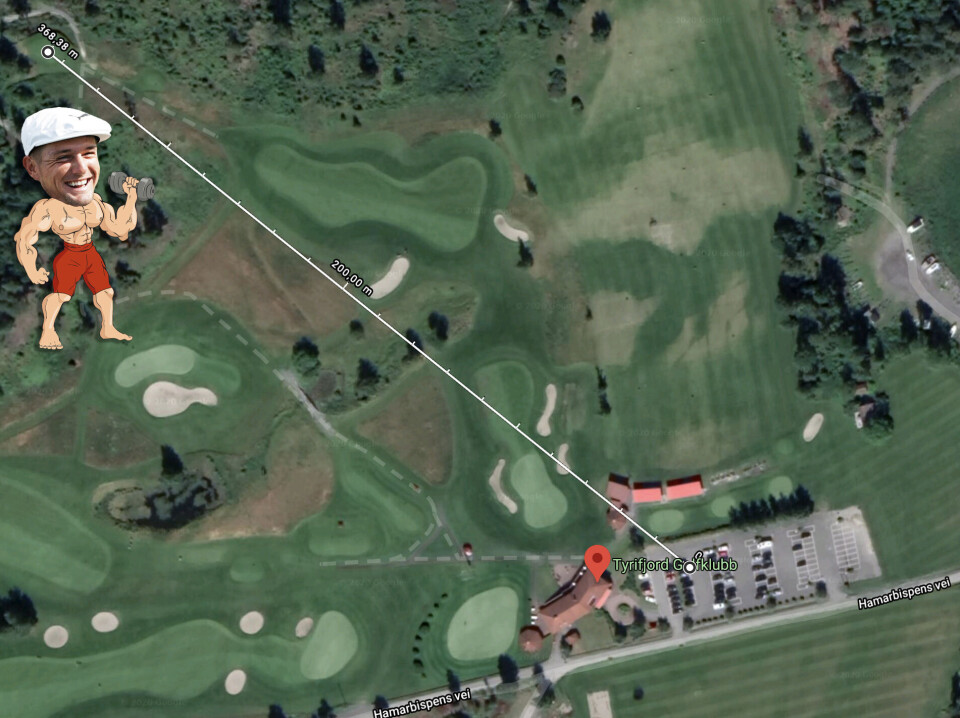 Slik ville DeChambeaus monsterdrive sett ut på norske golfbaner!