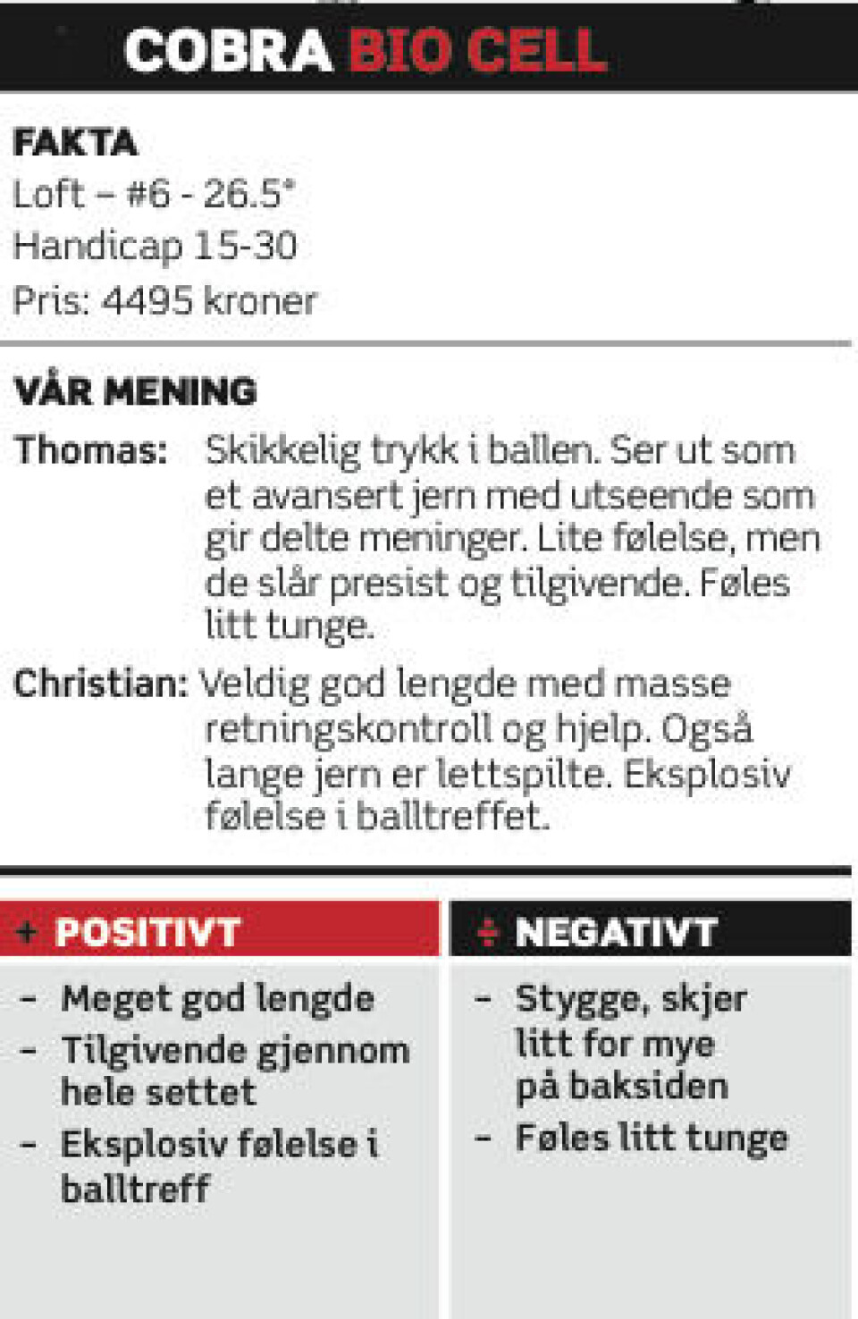 Utstyrstest 2014: Jern
