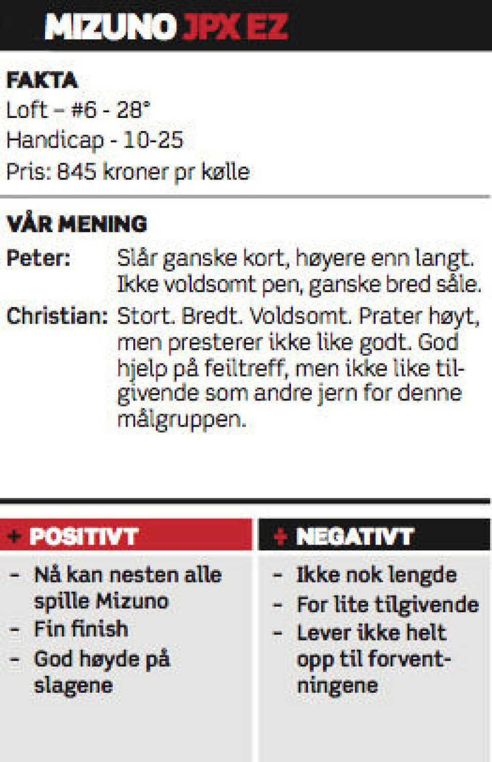 Utstyrstest 2014: Jern