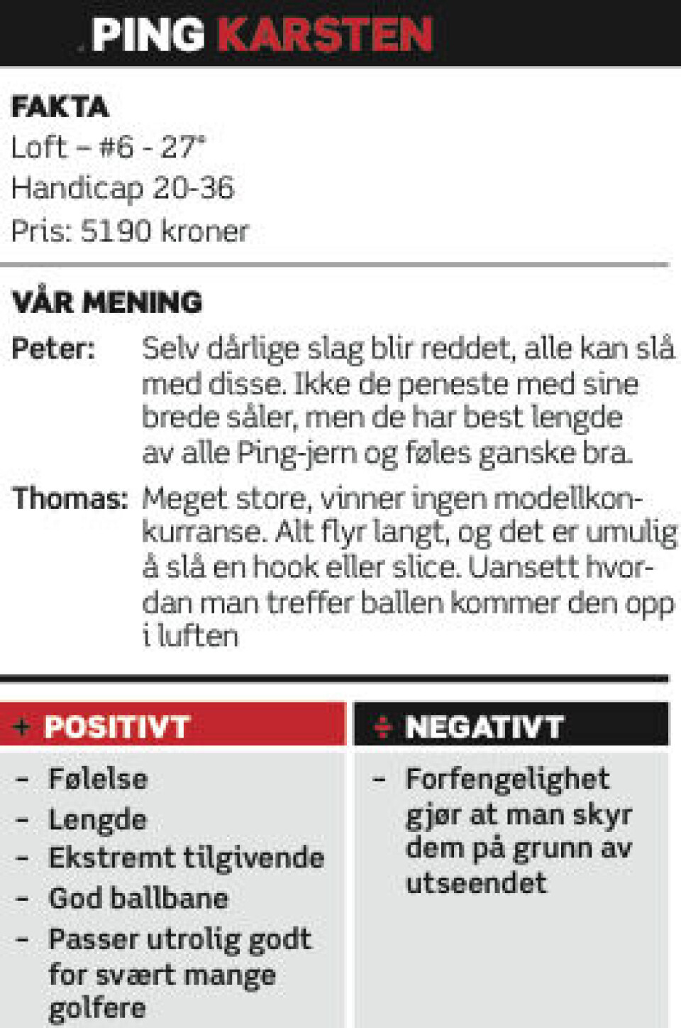 Utstyrstest 2014: Jern