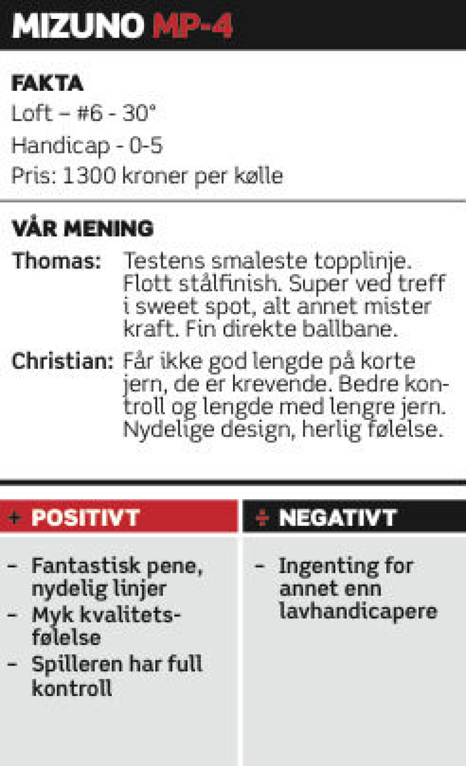 Utstyrstest 2014: Jern