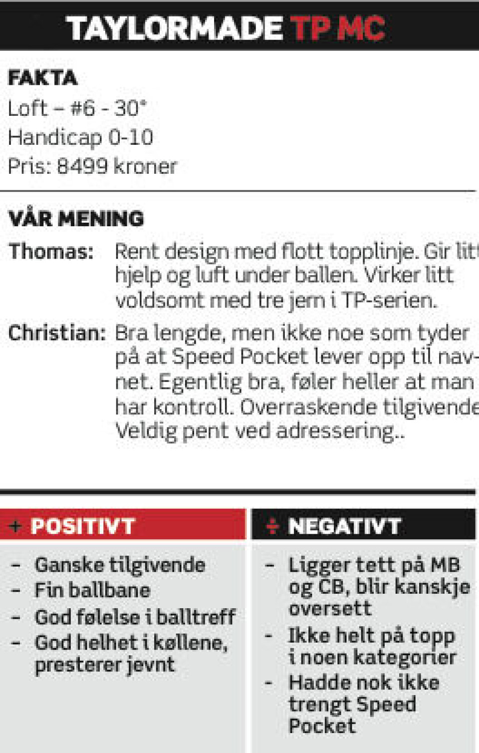 Utstyrstest 2014: Jern