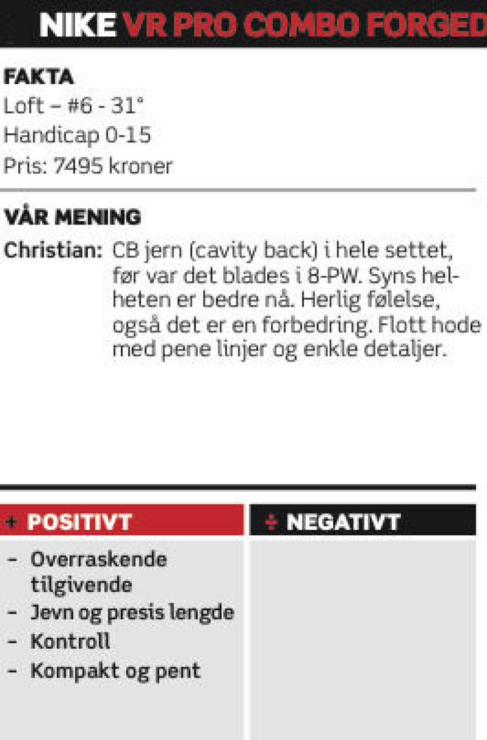 Utstyrstest 2014: Jern