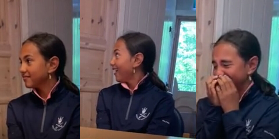 Her får Kayla (12) vite at hun skal spille med Viktor!