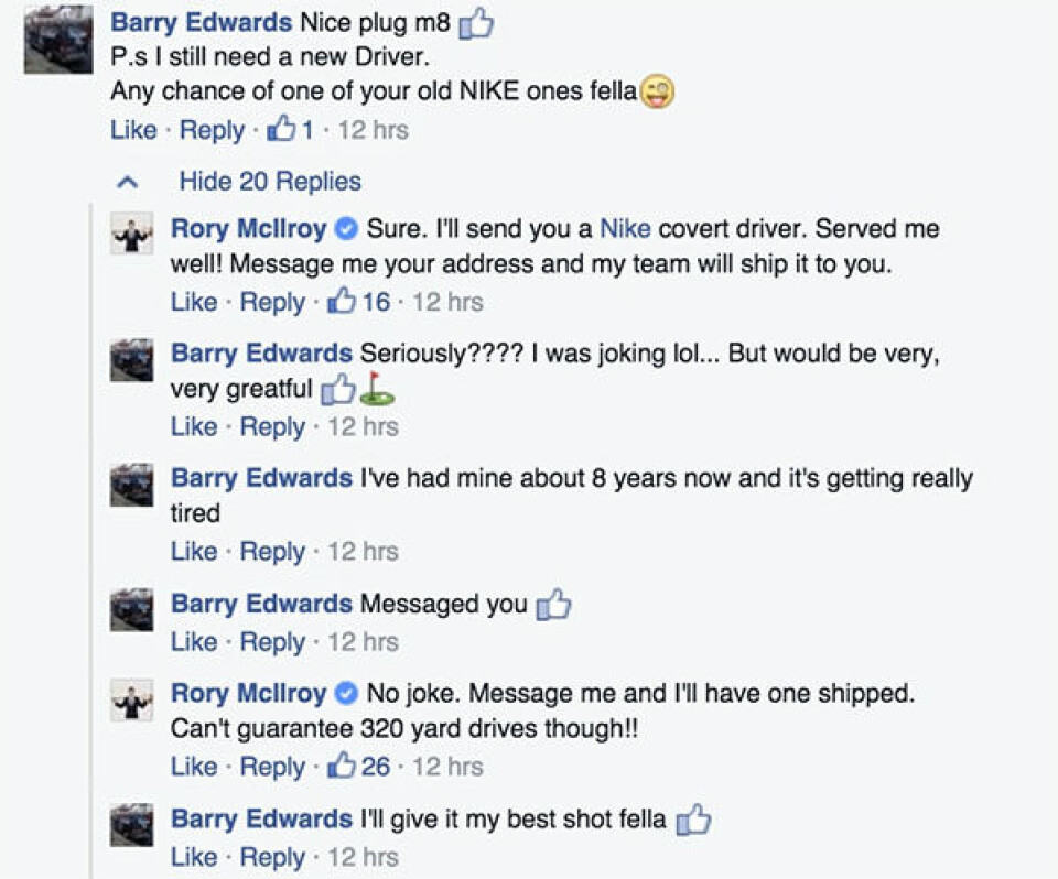Hvordan får man driveren til McIlroy? Man bare spør!