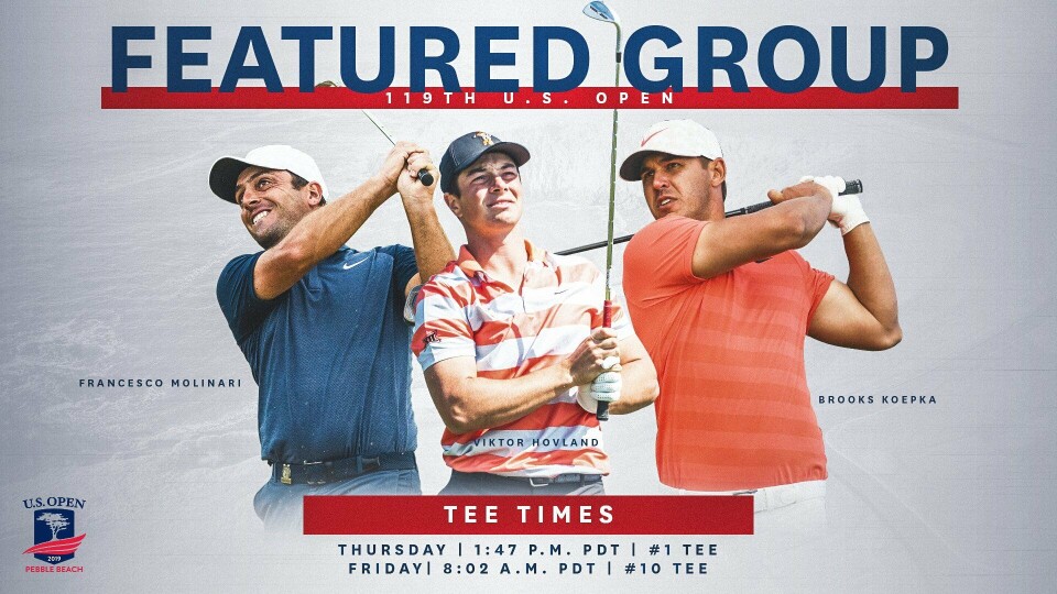 Hovland spiller med Koepka og Molinari i U.S. Open