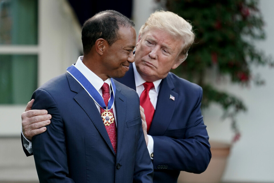 Trump hedret Tiger i Det hvite hus: – Han er en sann legende