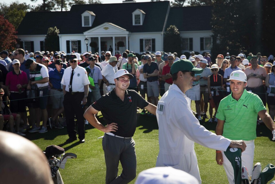 On the tee: Dustin Johnson. Brooks Koepka. Rickie Fowler...Viktor Hovland!