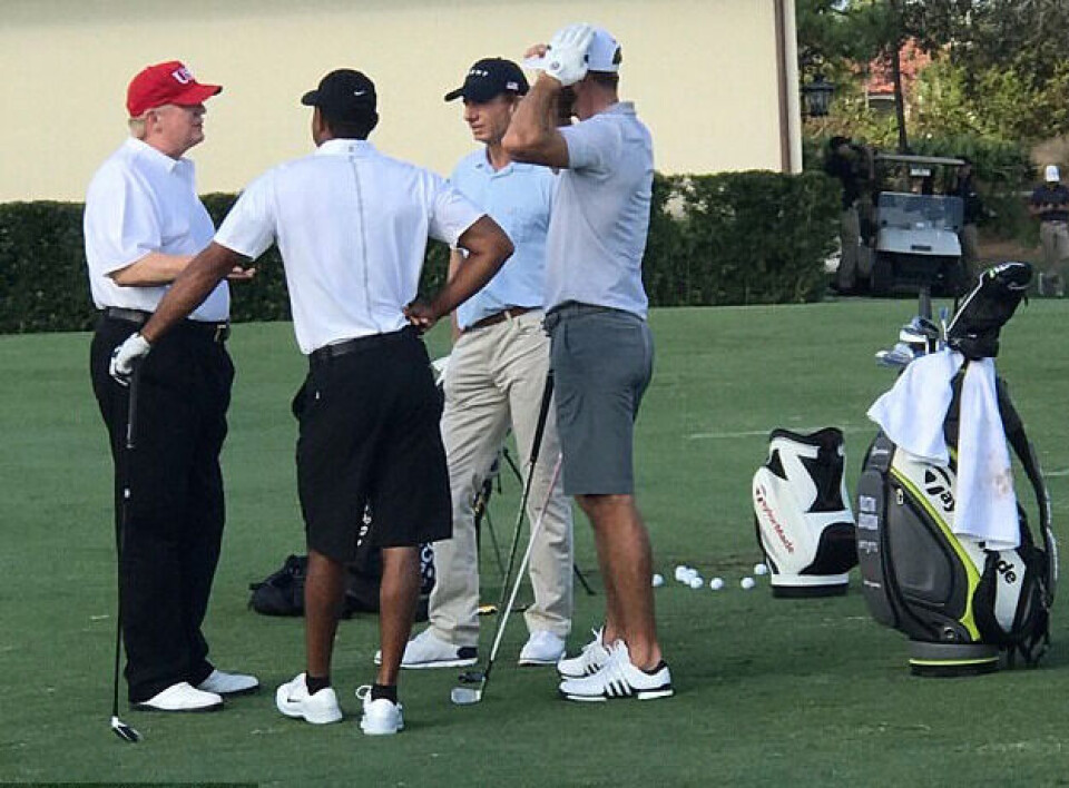 Tiger og DJ golfet med Trump