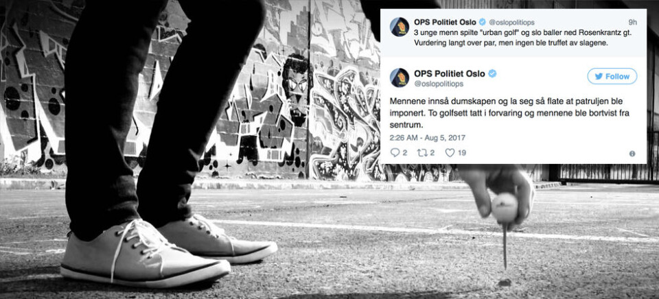 Spilte golf i Oslo sentrum – stoppet av politiet
