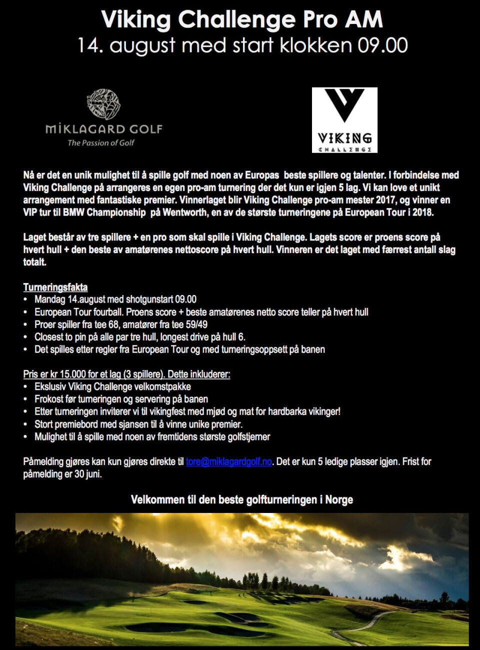 Fortsatt ledige pro-am-plasser før Viking Challenge