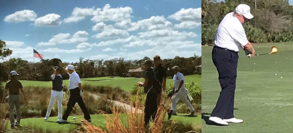 Trump spilte golf med Japans statsminister og Els
