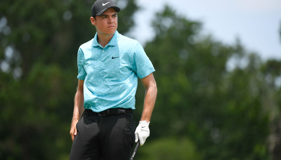 Kristoffer Ventura ligger på delt 12.-plass før søndagens avsluttende runde i Club Car Championship på Korn Ferry Tour, nivået under PGA tour. Kristoffer Ventura ligger på delt 12.-plass før søndagens avsluttende runde i Club Car Championship på Korn Ferry Tour, nivået under PGA tour.