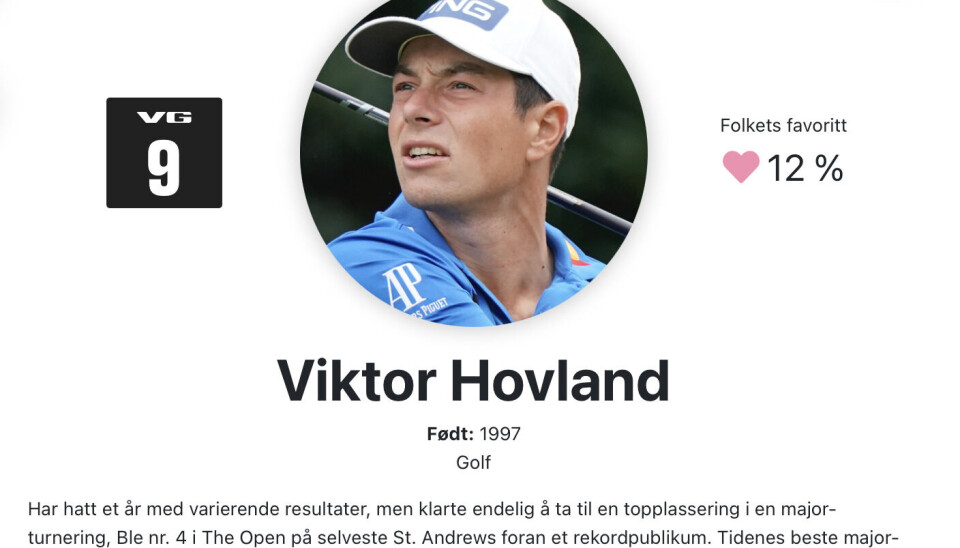 Hovland topp-tre blant folkets hjerter i VG-kåring