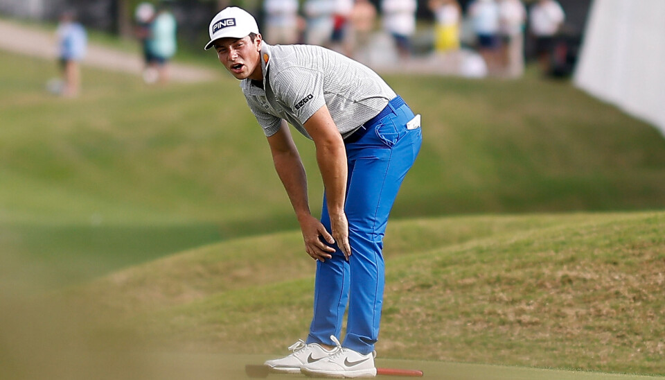 Det var på greenene det sviktet for Viktor Hovland onsdag. Det var på greenene det sviktet for Viktor Hovland onsdag.
