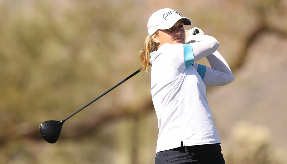 Celine Borge leverte en sterk debut på LPGA Tour. Her i aksjon på søndagens runde.