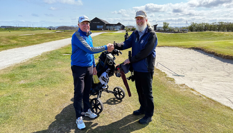 Både Bjarne Eikeland (t.v.) og Andreas Hoshovde er på topp-15 listen for flest spilte 18-hullsrunder i fjor.
