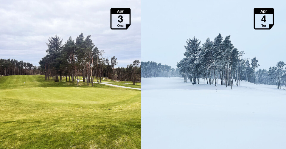 Slik kan Kong Vinter herje med en golfbane og utfordre sinnekontrollen til ivrige golfere i løpet av 24 timer.