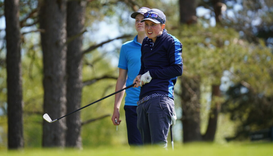 Han bærer den svenske superstjernens navn. Lørdag spilte Ludvig Åberg også god golf i Sandefjord. Ludvig Åberg, Kristiansand GK