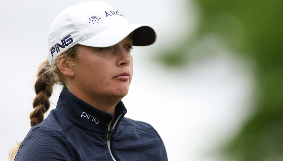 Celine Borge måtte vente helt til hull 18 for sin første - og eneste - birdie for dagen.