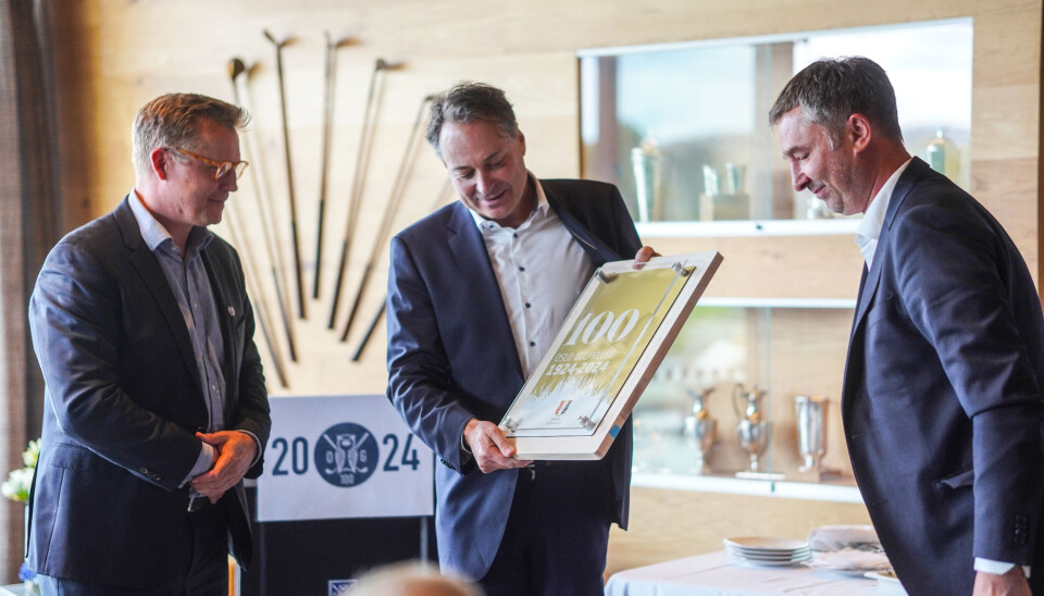 Christopher Raanaas (f.v.) , Øyvind Krag Ingul og Tor-Anders Hanssen under 100-årsmarkeringen torsdag. Christopher Raanaas, Øyvind Krag Ingul og Tor-Anders Hanssen