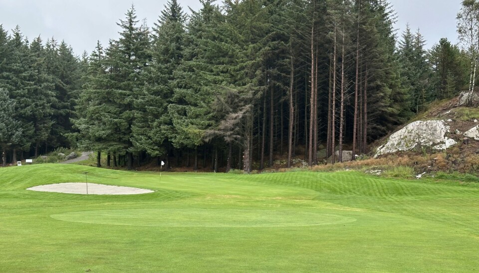 Bildet viser nye green på hull 1 på Ogna Golfklubb.