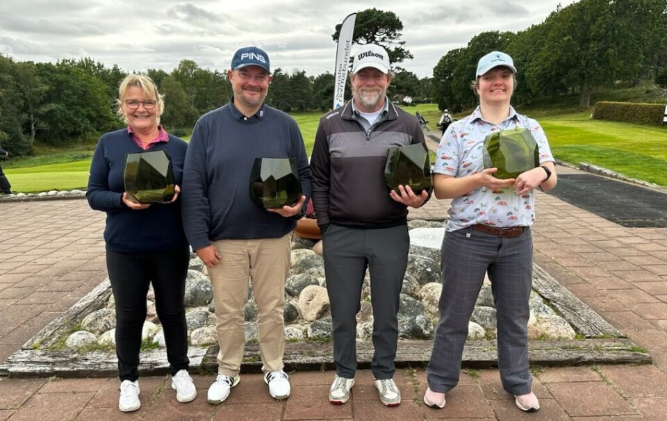 Order of Merit-vinnerne: Marianne Øen Karlsen (f.v.), Ole Røren, Fredrik Fjæraa og Marthe Grina. Åsmund Dehli var ikke tilstede.
