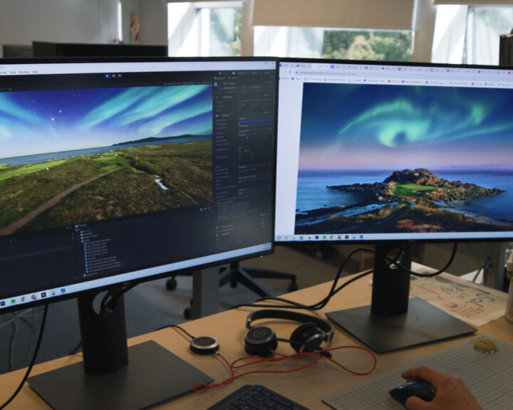 Hver bane kartlegges ned til minste detalj. Utviklerne har til og med laget en egen nordlys-versjon for Lofoten Links.