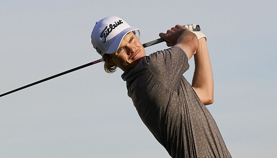 Andreas Halvorsen gikk åtte under par på lørdagens runde, og avanserte 84 plasser på ledertavlen.