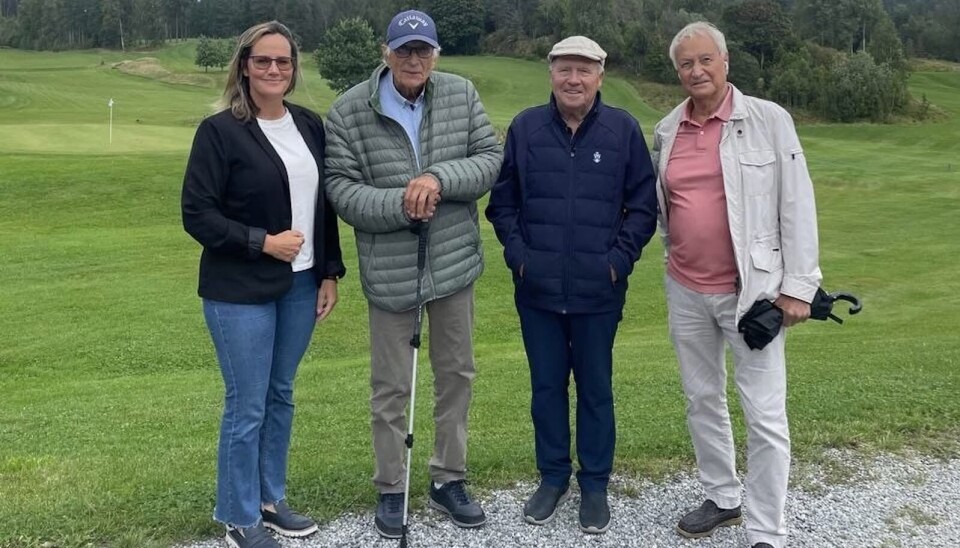 Siste besøk på Gjersjøen var 20. august i år. F..v. Gabrielle Drageseth, Jan Henrik Høivik, Kjell Arne Bratli og Finn Blickfeldt Christensen.