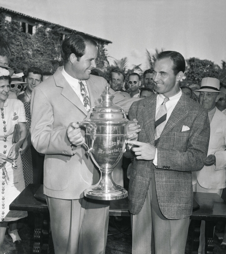 Sam Snead (t.h.) og Ralph Guldahl skulle utkjempe mange dueller på golfbanen. «Nordmannen» gikk ofte av med seieren.