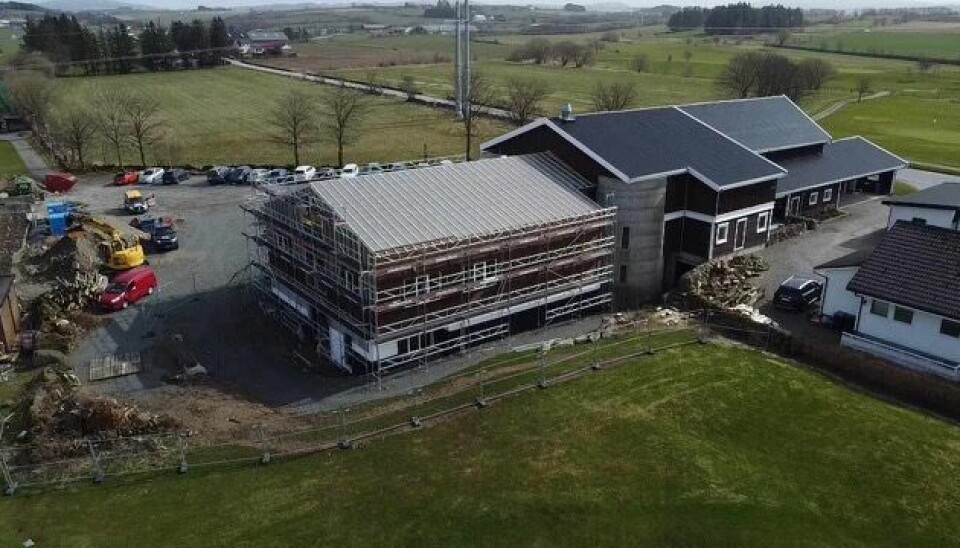 Jæren Golfklubbs nye klubbhus under bygging.