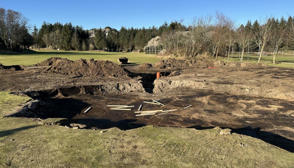 Arbeidene er i full gang på Ogna Golfklubb, selv om det fortsatt er vinter og mye skal være klart til sesongstart.