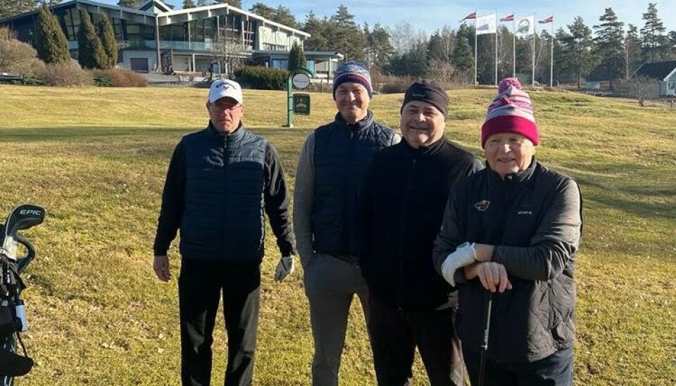 Disse fire Arnfinn Grøtvedt, Rune Lindberg, Lars Hasselgård og Ronny Lorentzen åpnet sesongen på Onsøy Golfklubb og Østlandet.