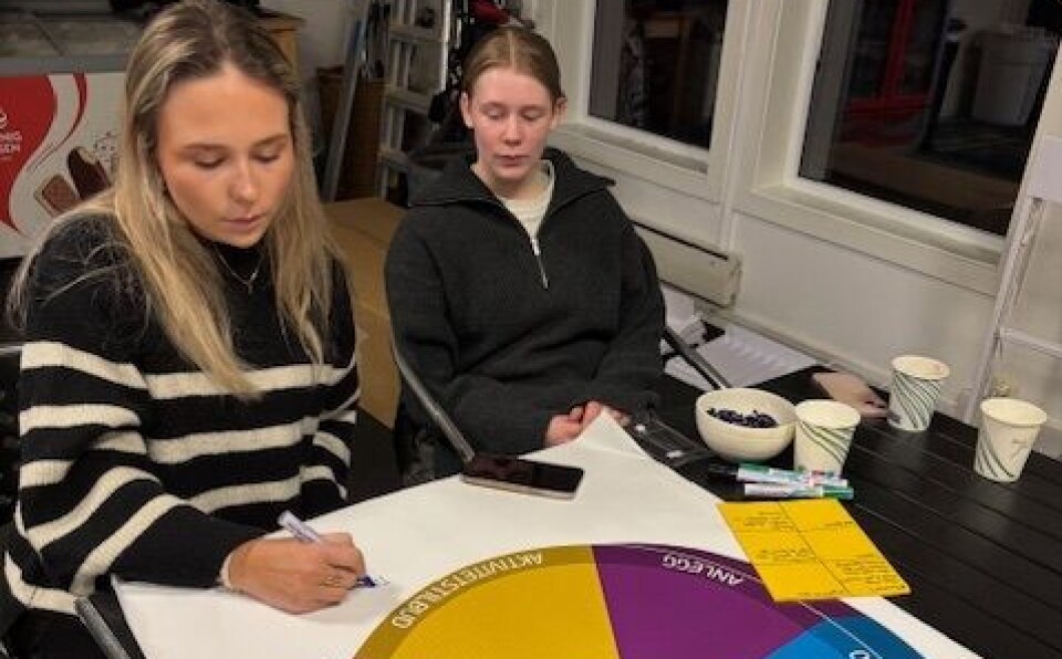 Julie Darre Svendsen og Emma Odden Hansen bidrar i arbeidet.