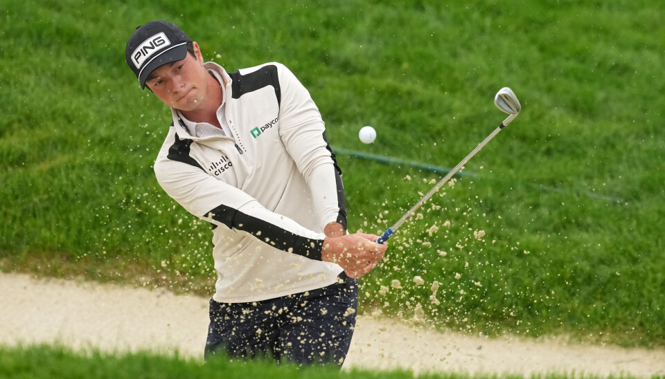 Viktor Hovland var verken fornøyd med seg selv eller banen lørdag.