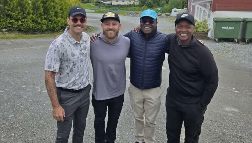 Amerikanerne Justin Hopkins Carl Wockner, Javier Colon og Trodd Sky var godt fornøyde etter runden på Stord Golfklubb.