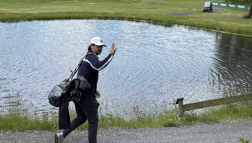En godt fornøyd Mats Zuccarello fikk inn 400 000 kroner under sitt arrangement på Bærum Golfklubb.