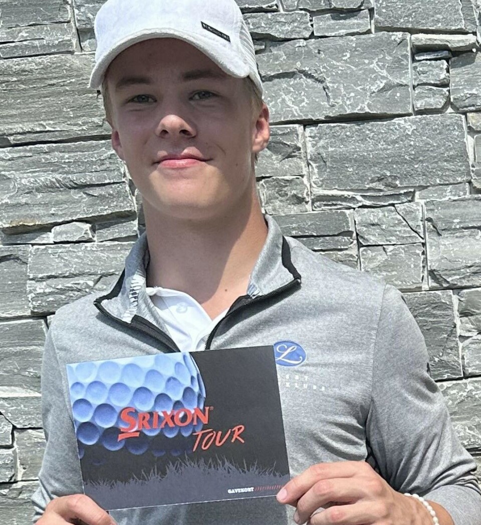 Emil Børrestuen Herstad fra Losby GK leder gutteklassen etter en imponerende 65-runde på Hauger onsdag.