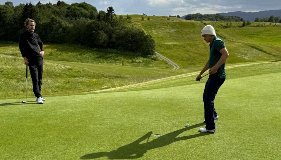 Daniel Werner Nilsson på greenen under norgescupen på Byneset.