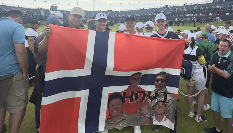 Røa-gjengen ble godt kjente på Royal Portrush. Fra venstre: Simen Sellæg, Niels Pretorius, Nicolai Fjeldstad og Henrik Bruusgaard.