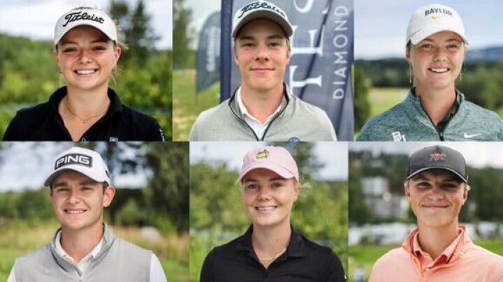 Øverste rad: Sofier Bindner Engesæth (t.v.), Emil Børrestuen Herstad og Silje Torvund Ohma. Nederste rad: Michael A. Mjaaseth (t.v.), Henriette Stranda og Joakim Tegner Larsen