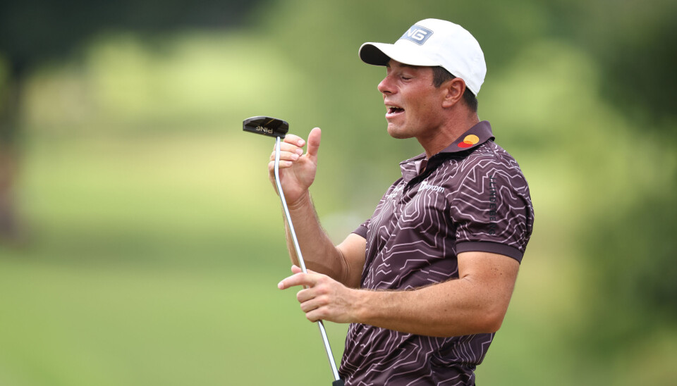 Viktor Hovland var blant de beste på utslagene og rundt greenene på åpningsrunden, men på greenene tapte han slag.